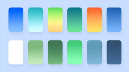 grid with asymmetric placement and bright vibrant hues