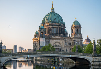 The imposing Cathedral on the Museum Island in Berlin just after sunrise © elxeneize