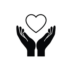 Obraz premium Heart Held in Hands Symbol of Love, Care, and Support Illustration