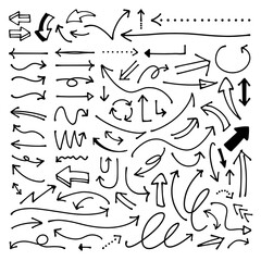 ペン描き手描き矢印セット