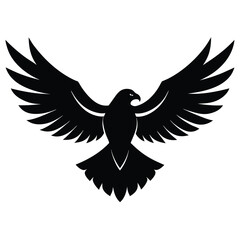 Obraz premium Silhouette of a Majestic Eagle in Flight with Fully Extended Wings and Sharp Gaze