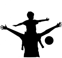 silhouette of faher and son