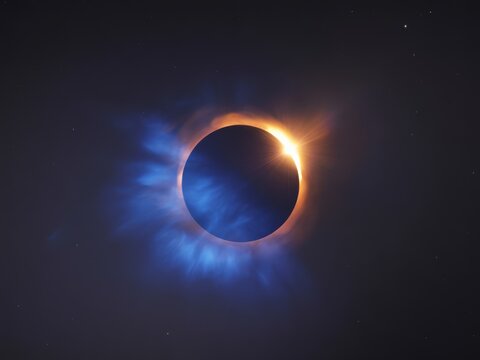 Majestic solar eclipse celestial event dark sun