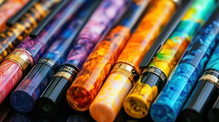 Collection of Exquisite Resin Fountain Pens