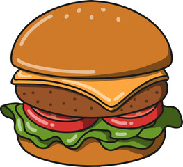 burger and fries