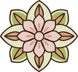 Elegant golden mandala flower logo design