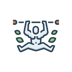 Fototapeta premium Color illustration icon for healthy