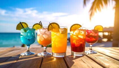 Colorful Summer Drinks in Glasses.drink, goggles, juice, beverage, orange, fresh, fruit, summer, colourful, glasses, party, refreshing, transparent, nourishment, wine, alcohol, bar, garnish,
