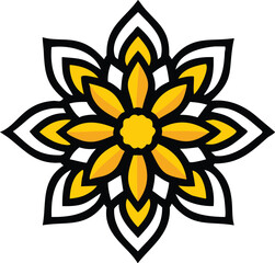 Elegant golden mandala flower logo design for premium brands