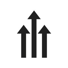 Three arrows pointing upwards simple icon