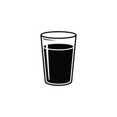 Simple Black and White of a Glass Filled With Liquid