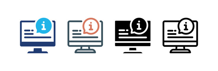 Info icon set multiple style collection