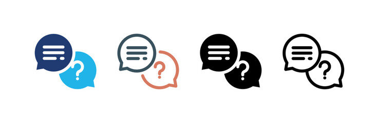 Question icon set multiple style collection