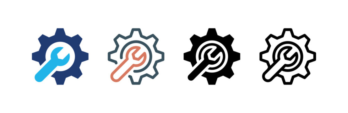 Technical Support icon set multiple style collection