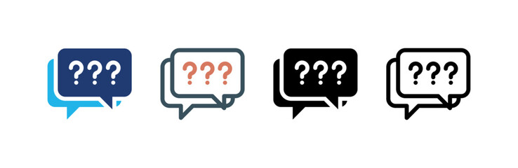 Faq icon set multiple style collection