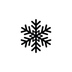 Obraz premium Simple Black Snowflake Design on White Background Winter Holiday Icon