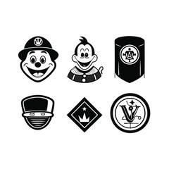 Collection of black and color logos for branding