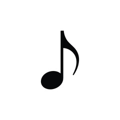 Single Black Quarter Note Musical Symbol on White Background Simple Illustration Style