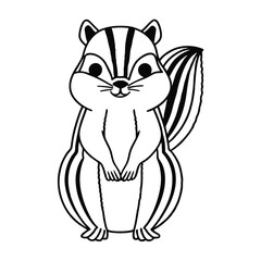 Bold and easy chipmunk illustration no background