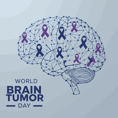 World brain tumor day Awareness Month background template illustration.
