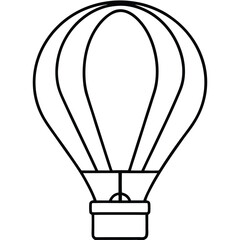 Obraz premium Rainbow striped hot air balloon coloring page design