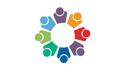 Colorful Circle of People Representing Teamwork and Collaboration