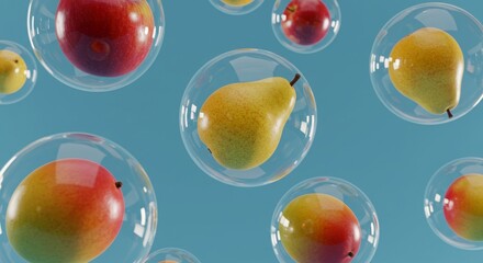 
Bubbles filled with various fruits