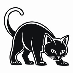 Obraz premium Stylized silhouette of a cat stalking prey