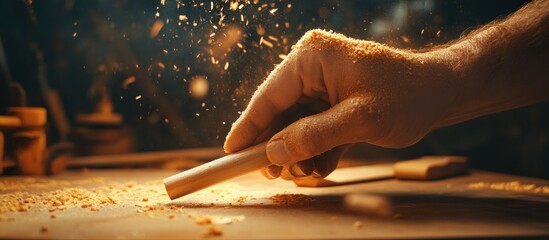 Woodworking Craftsman Shaping Wood