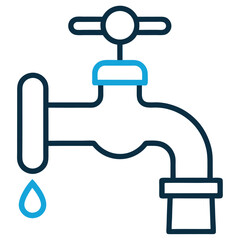 Single water tap icon line art design in eps format