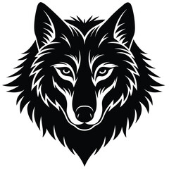 Naklejka premium Detailed wolf head illustration on white background