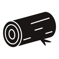 Single wooden log icon silhouette design