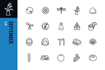 9月のラインアイコンセット