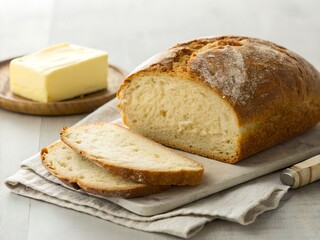 Fresh homemade bread and butter