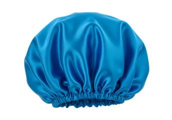 Vibrant Teal Satin Bonnet A CloseUp View isolated on transparent baackground