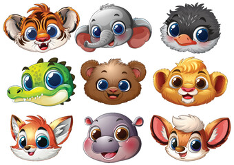 Cute Animal Faces Collection
