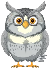 Gordijnen Wise Owl with Big Eyes Illustration © GraphicsRF