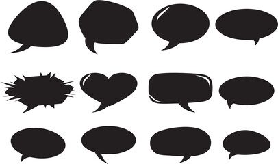 New stylish Speech or Speak bubble for text, cartoon chatting box, message box. Blank empty speech bubbles. Cartoon balloon word design for android apps or web services. White background.