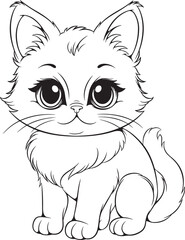 Fun and Sweet Cat Design Coloring Sketch Book	