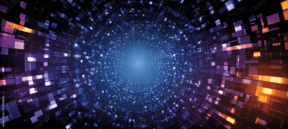 Aufkleber cyberspace. matrix teleport space warp portal. generative ai technology.