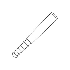 Minimalistic Outline Illustration of a Baseball Bat in Black and White