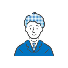 平常心な表情をしたビジネスマンのシンプルイラスト
