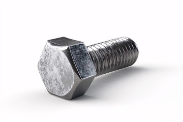 Bolt in 3D, realistic design, placed on a white surface for a clean look.