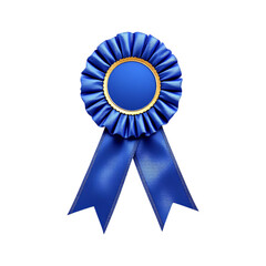 First place blue ribbon award. Success, achievement, victory concept.