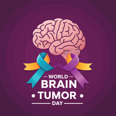 World brain tumor day Awareness Month background template illustration.