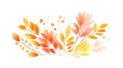 Whispers of autumn a delicate watercolor painting of warm toned leaves softly dancing with fall s gentle embrace and a