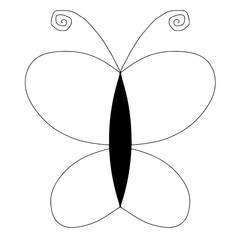 Naklejka premium an icon of symple butterfly in black and white