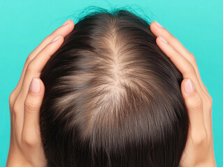 Fototapeta premium Hair thinning is a common issue affecting many individuals today