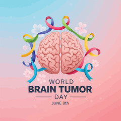World brain tumor day Awareness Month background template illustration.