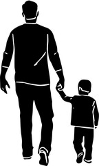silhouette of a father and son